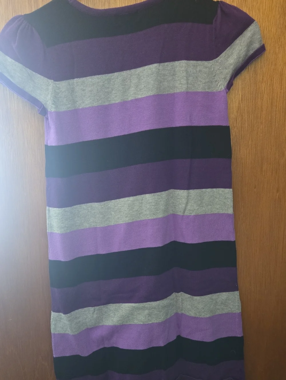The Children's Place Purple, Gray & Black Striped Knit Top